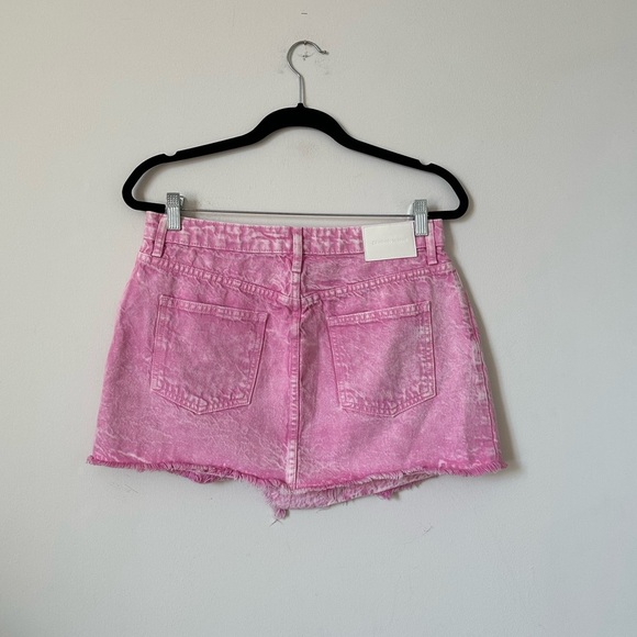 Jonathan Simkhai Cotton Malta Denim Wrap Mini Skirt in Flamingo Pink Size 28 - Picture 4 of 10
